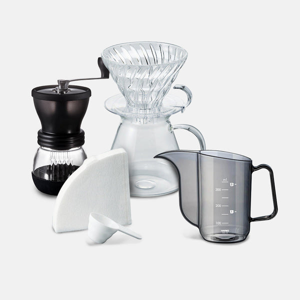 Hario Skerton Plus and Simply Hario V60 Glass Brewing Kit