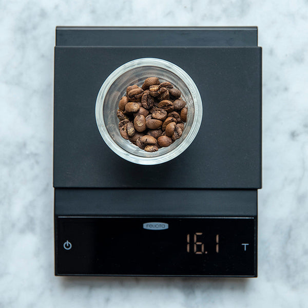 Hario V60 Ceramic 02 Matte Black and Felicita Incline Scale Bundle