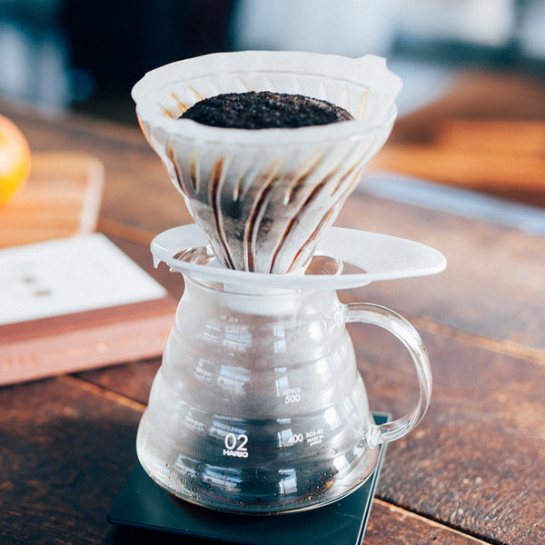 Hario V60 Glass Coffee Dripper White Size 02